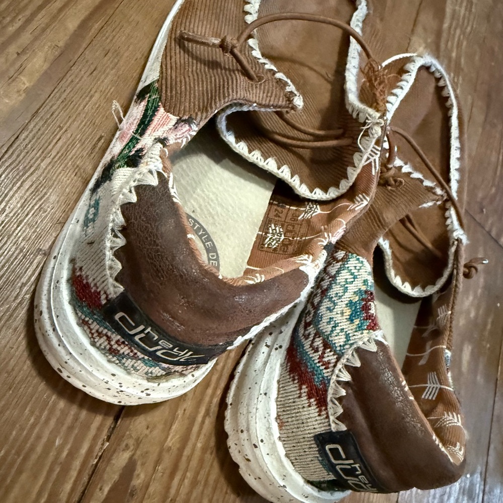 Hey Dude Brown and Multicolor Women's Flats